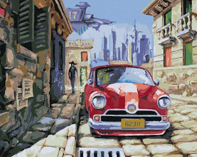 Produktbild von Zuty - Malen nach Zahlen - ROTES AUTO, 40x50 cm, mit Keilrahmen (bereits gespannt)