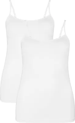 Produktbild von Bamboo Basics Spaghetti Top Vera - White - 2-Pack, Farbe:White, Größe:M