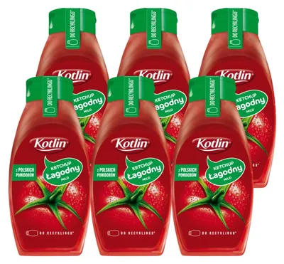 Produktbild von Kotlin Ketchup mild 6x 650g - Tomatenketchup ohne Konservierungsstoffe