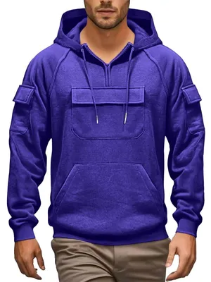 Produktbild von Herren Hoodie mit Viertelreißverschluss und langen Ärmeln
