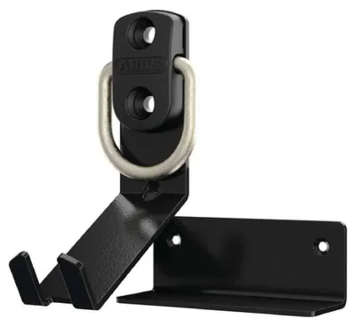 Produktbild von ABUS Wandanker mit Wandhalterung WBA65 B/BS + Bike Holder – Fahrradhalterung für E-Bike und Fahrrad – platzsparende Absicherung von Zweirädern in Garagen und Kellern