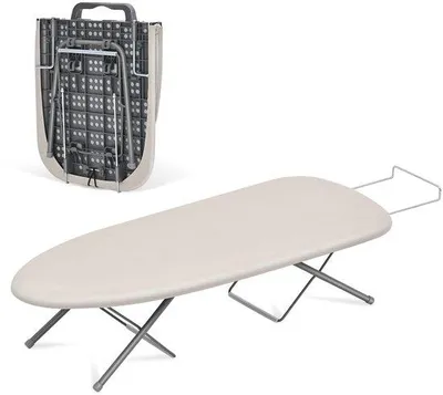 Produktbild von KINGRACK Klappbares Bügelbrett, Tischplatte mit kleiner Auflagefläche und Eisenhalter, tragbares Mini-Bügelbrett