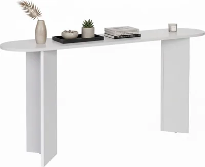 Produktbild von Dmora Konsole Cercino 150x35x75 cm Weiß, ein Regal Belastbar bis 25 kg
