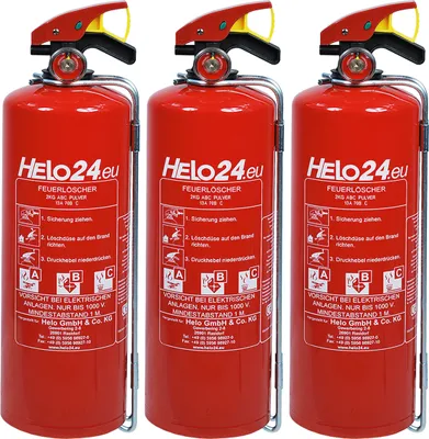 Produktbild von Feuerlöscher Pulverlöscher Pulver Halterung Manometer 3x 2kg ABC 4LE D2
