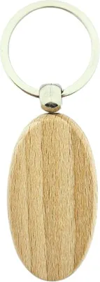 Produktbild von CombiCraft Schlüsselanhänger aus Holz Oval 54x30 mm - pro 50 Stück - Ohne Aufdruck