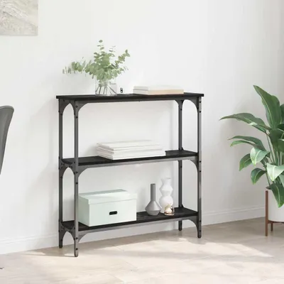 Produktbild von Eleganten-Stil Konsolentisch mit Regal Schwarz Eichen-Optik 75 x 22,5 x 75 cm - Konsolentische Hommie2628204 1parcel