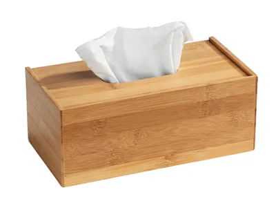Produktbild von WENKO Bambus Kosmetik Tuch Box Terra Spender Dose Aufbewahrung Korb Bad Küche