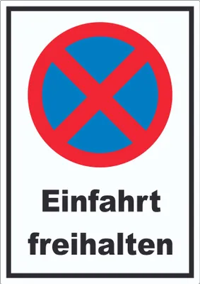 Produktbild von Parken verboten Einfahrt freihalten Aufkleber A4 (210x297mm)
