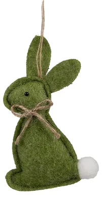 Produktbild von Clayre & Eef Oster-Anhänger Kaninchen 10 cm Grün Baumwolle