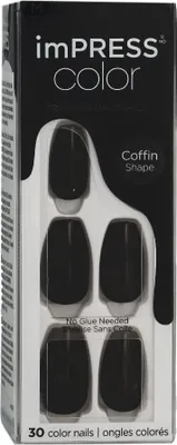 Immagine prodotto di Kiss My Face - imPRESS Color MC All Black Nails - Samolepící nehty ( 30 ks )
