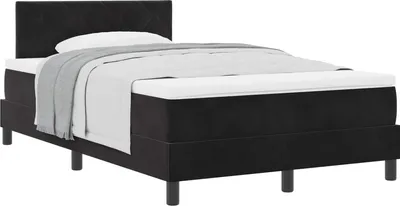 Obrázok produktu pre Posteľ s pružinovým rámom Čierna 120 x 190 cm Zamat