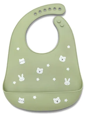 Produktbild von Lorelli Silicone Bib – Silikon-Lätzchen 6+ Monate, mit tiefer Auffangtasche, 6-fach verstellbar, Food-Grade-Silikon, 5 Farben