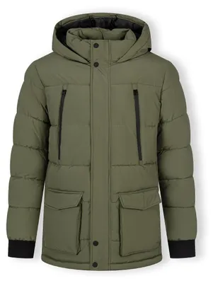 Produktbild von Minoti Parka Herren mit Kapuze, wattiert, gefüttert – Herren Winterparka Olive Gr. L