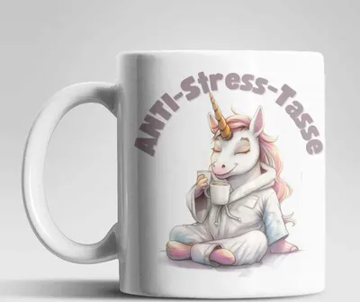Produktbild von Anti Stress Einhorn Kaffeetasse Teetasse Tasse Geschenkidee 325 ml