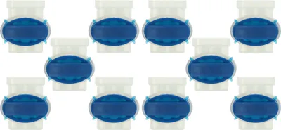 Produktbild von vhbw 10x Kabelverbinder für Begrenzungskabel kompatibel mit Zuchetti Mähroboter - Kabelklemmen, Wasserdicht Blau, Transparent