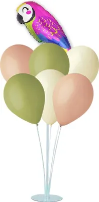 Produktbild von Hawaii Aloha Boho Papagei Ballonständer OHNE HELIUM