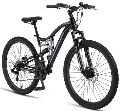 Immagine prodotto di Chillaxx Bike Falcon mountain bike premium da 24 e 26 pollici - bici per ragazzi, ragazze, donne e uomini - freni a disco - cambio a 21 velocità - sospensioni complete