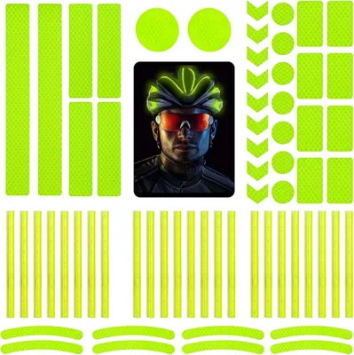 Produktbild von Reflektoraufkleber Set, 64 Stück, selbstklebend, wasserfest, für Fahrräder und Helme