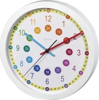 Produktbild von Hama Wanduhr Kinder-Wanduhr "Easy-Learning", Bunt