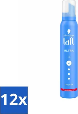 Imagen del producto de Taft - Espuma para el cabello - Ultra 4 - Fijación de volumen - 200 ml - Paquete económico - 12 unidades