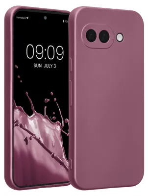 Produktbild von kwmobile Handyhülle für Google Pixel 9a Hülle - weiche Silikon Case metallisch schimmernd - Schutzhülle Cover - Metallic Lavendel
