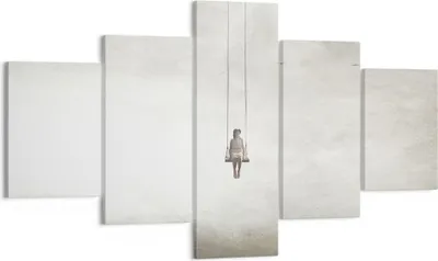 Produktbild von Bild auf Leinwand - Leinwandbild - 5 Teile - Schwingen rein Wolken - 125x70cm - Wand Bild - Wanddeko - Wandbilder - Leinwanddruck - Bilder - Wanddekoration - Leinwand bilder - Wandbild - EA125x70-4875