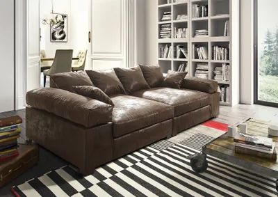 Produktbild von Big Sofa Couchgarnitur Megasofa Riesensofa AREZZO - Vintage Braun