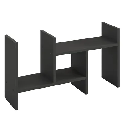 Produktbild von KOMTO Tischregal Schreibtisch Aufsatzregal Regal Klein, Küchenregal Stehend für Arbeitsplatte, Desktop Bücherregal Shelf K 51-97 х 20 х 40 cm Anthrazi