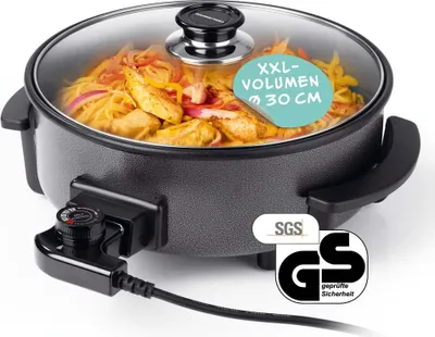 Immagine prodotto di Pentola elettrica GOURMETmaxx - Ø 30 cm - con termostato e coperchio in vetro