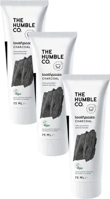 Produktbild von 3x Humble Zahnpasta - Aktivkohle mit Fluorid 3x 75ml