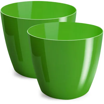 Image de Lot de 2 pots de fleurs en plastique décoratifs (28 cm)