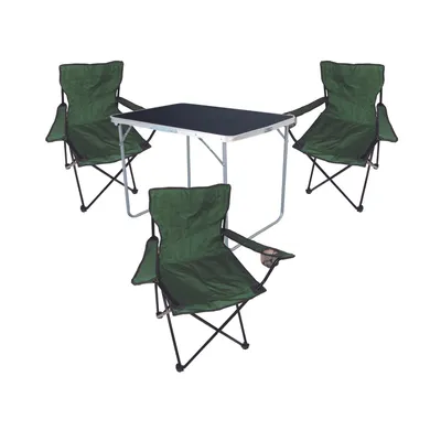 Produktbild von 4-tlg Camping Set Gartenmöbel Campingtisch 3 Campingstuhl Klappstuhl