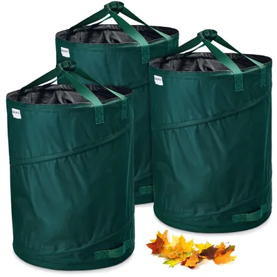 Image de Lot de 3 sacs pliables pour déchets de jardin, 170 litres