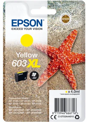Obrázok produktu pre Žltý atrament Epson 603XL v jednom balení
