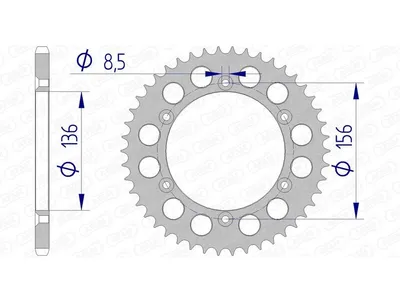 Produktbild von AFAM Kettenrad Alu Standard - 520