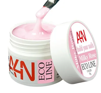 Produktbild von ECO-LINE Milky Rose UV Modellage-Gel Aufbaugel milchig weiß, selbst glättend mit besten Haftungseigenschaften für den Aufbau o. Naturnagelverstärkung