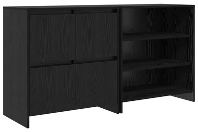 Image de Buffet 2 pcs Chêne noir 70 x 41 x 75 cm Bois d'ingénierie