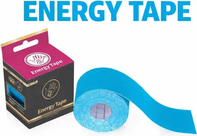 Zdjęcie produktu dla Taśma Kinezjologiczna Niebieska Nylonowa 160 g/m2 ENERGY Tape 5 cm x 5m