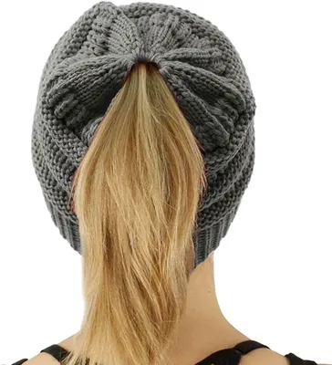 Produktbild von Go Go Gadget - Beanie - Mütze - Mit Öffnung für Pferdeschwanz oder Dutt - 1 Stück - Einheitsgröße - Grau
