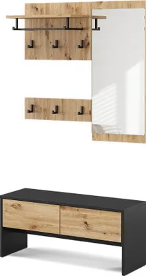Produktbild von Garderobe Vicco Selena Anthrazit/Artisan 90 x 40 cm 4 Teile, Model 57314