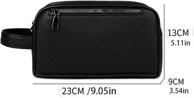 Produktbild von Lederen Geschäftstas mit Telefonfach - multifunktionale Brieftasche für Männer, ideal für Geschäftsreisen und Alltagsgebrauch - schwarz
