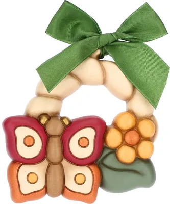 Produktbild von Thun 'Dekoform,Schmetterling und Blume, Keramik, AbbracciAMI, klein'