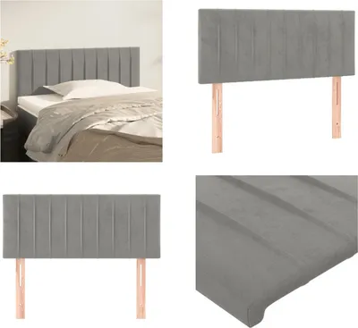 Obrázok produktu pre vidaXL Čelo postele svetlosivé 90x5x78/88 cm zamat - Čelo postele - Čelo postele - Čelo postele