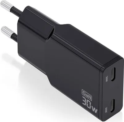Produktbild von AISENS ASCH-30W2P049-BK, Drinnen, AC, 20 V, Schwarz