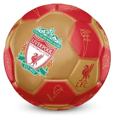 Zdjęcie produktu dla Towary drużynowe Piłka nożna Liverpool Rozmiar 5 - Podpis piłki Złoty