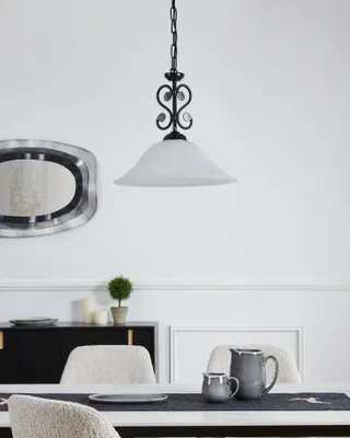Produktbild von Eglo 91002 MURCIA E27 Hängeleuchte Ø380mm Schwarz Weiss