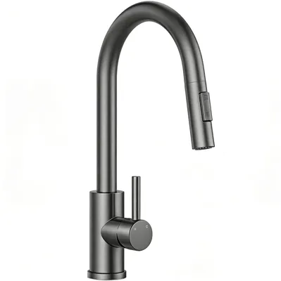 Produktbild von AICA Hochdruck Edelstahl Mischbatterie Ausziehbar Wasserhahn Küche Küchenarmatur Metallic Grau