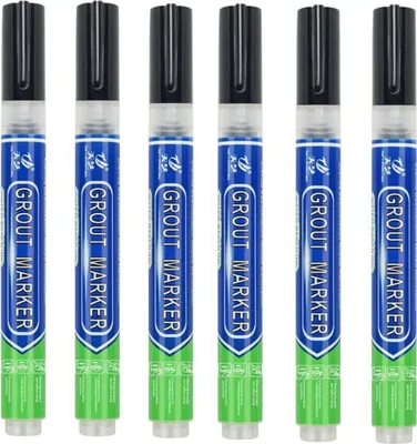 Produktbild von INF Fugenstift 6er-Pack: Wasserdichter Fugenreparaturstift für Fliesen Schwarz