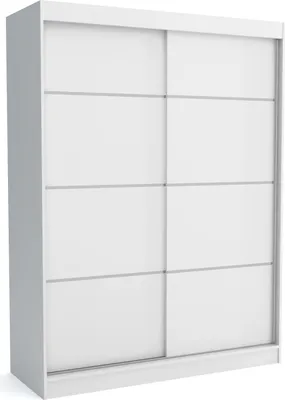 A white sliding door wardrobe.