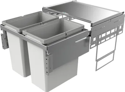 Obrázek produktu pro Naber Cox® Base 460 S/600-2, odpadkový koš pro přední výsuvy, světle šedý